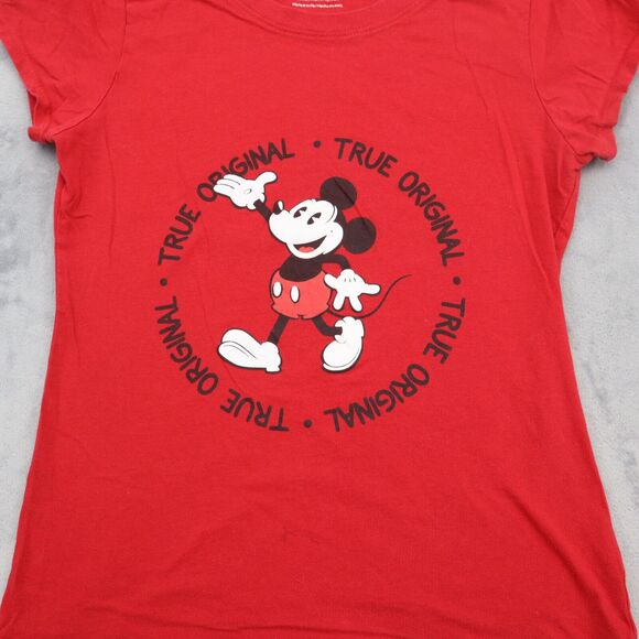Disney Shirt Kids L 11 to 13 Red Mickey Mouse Print Short Sleeve Graphic Tee - Picture 7 of 10